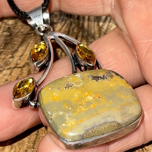 Indonesian Bumblebee Jasper Pendant 2 1/4” - Picture 12 of 15